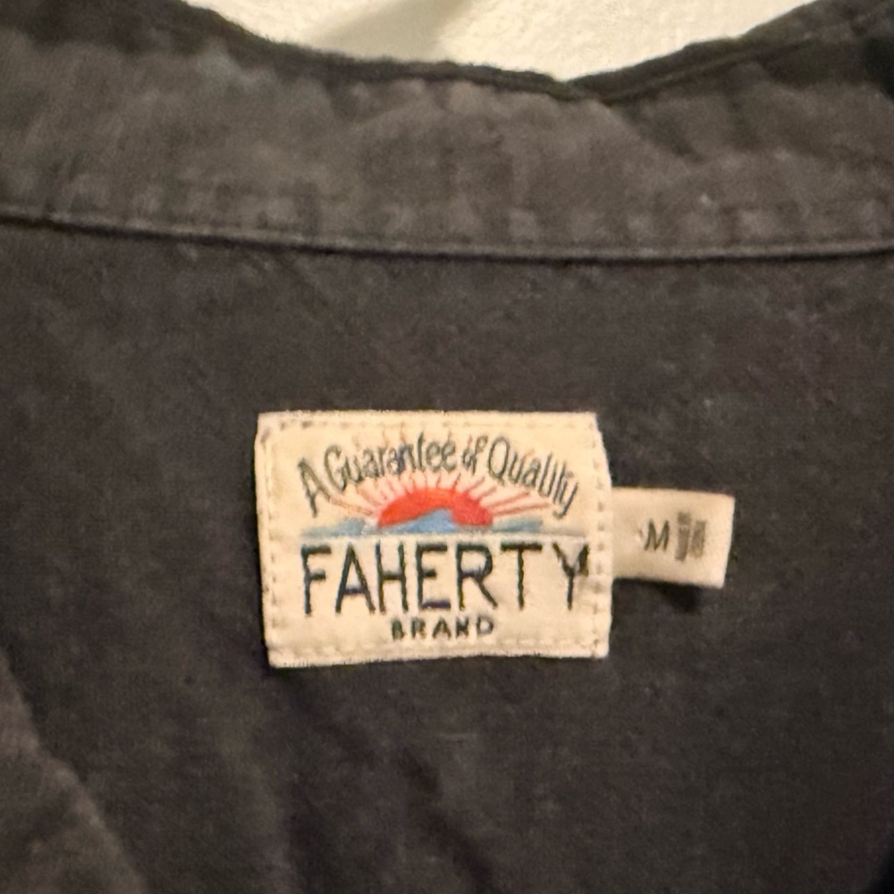 Faherty Men's Long-Sleeve Button-Down Shirt - Charcoal - Picture 3 of 5